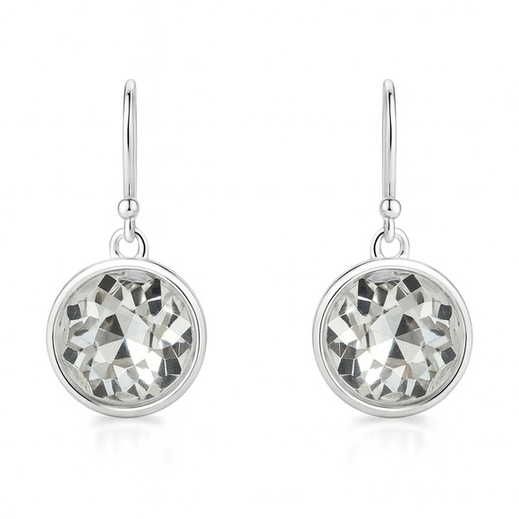 Anthropologie Jewelry - ✨ Elegant Silver Crystal Drop Earrings | Sparkling Round Dangle Jewelry